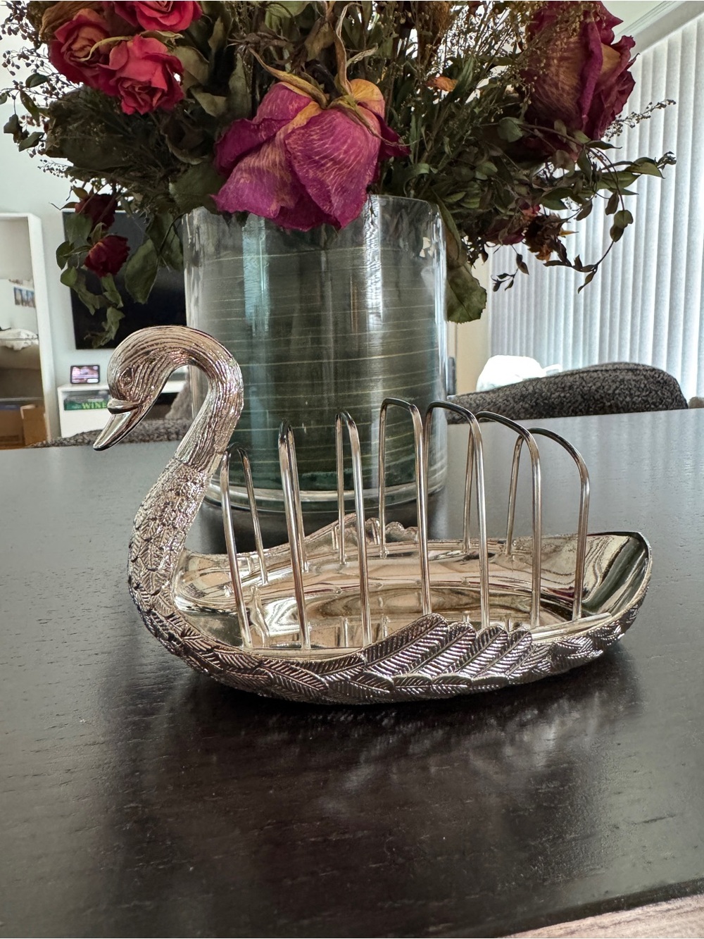 Vintage Silver Plated Swan Toast Rack